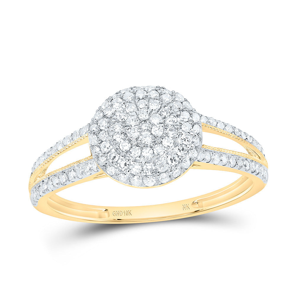 3/8CTW-NAT DIA NK FASHION ROUND RING Daisy Joyeria