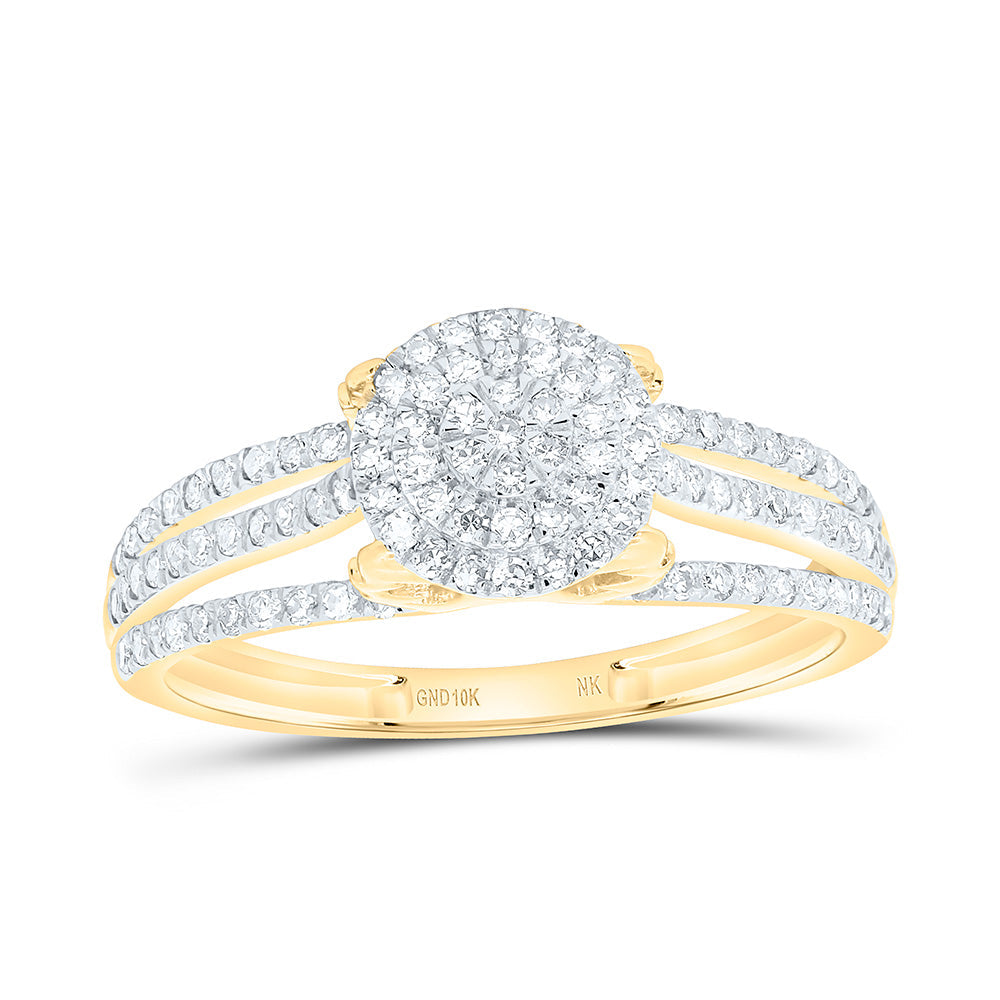 3/8CTW-NAT DIA NK FASHION ROUND RING Daisy Joyeria