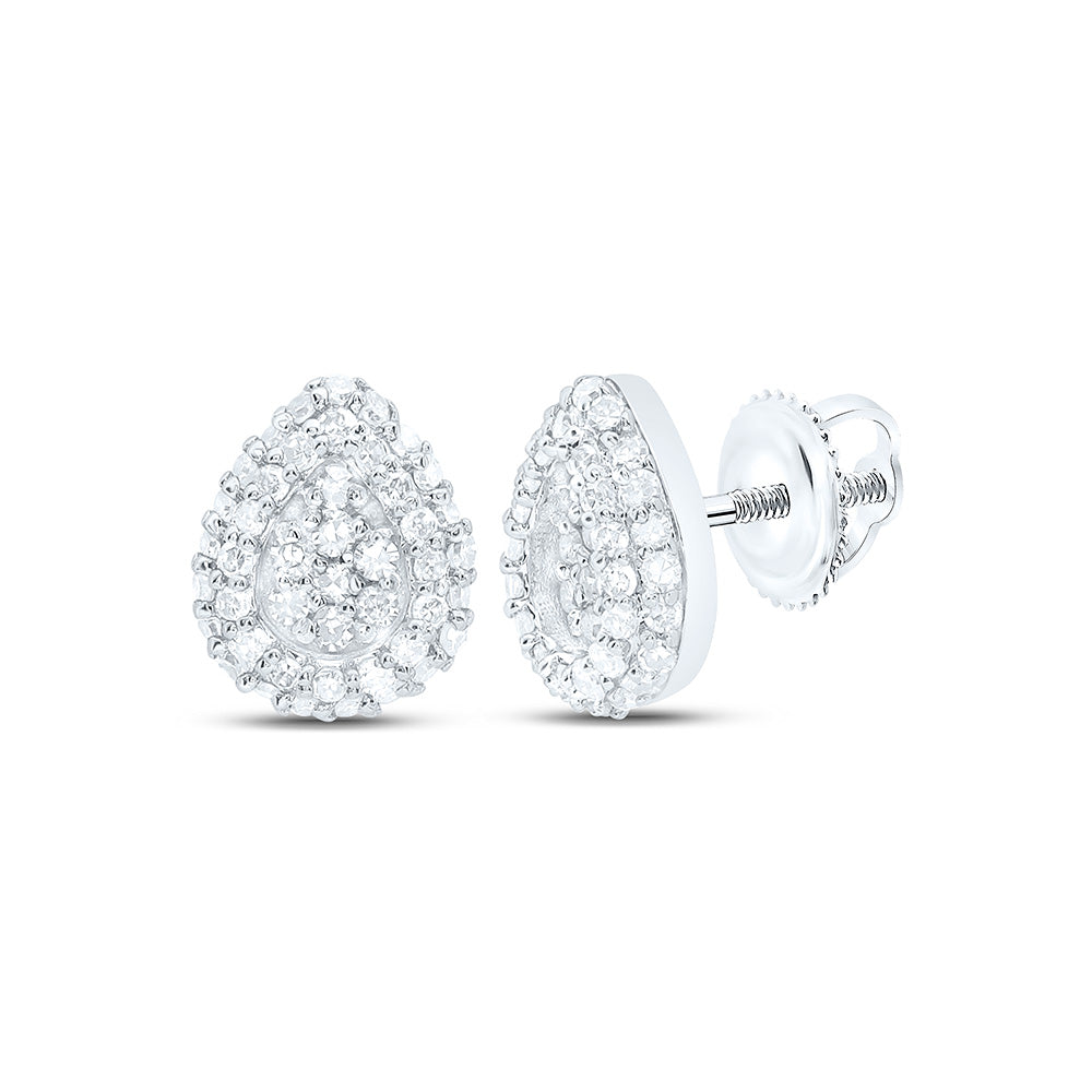 1/4CTW-NAT DIA NK FASHION PEAR EARRING Daisy Joyeria