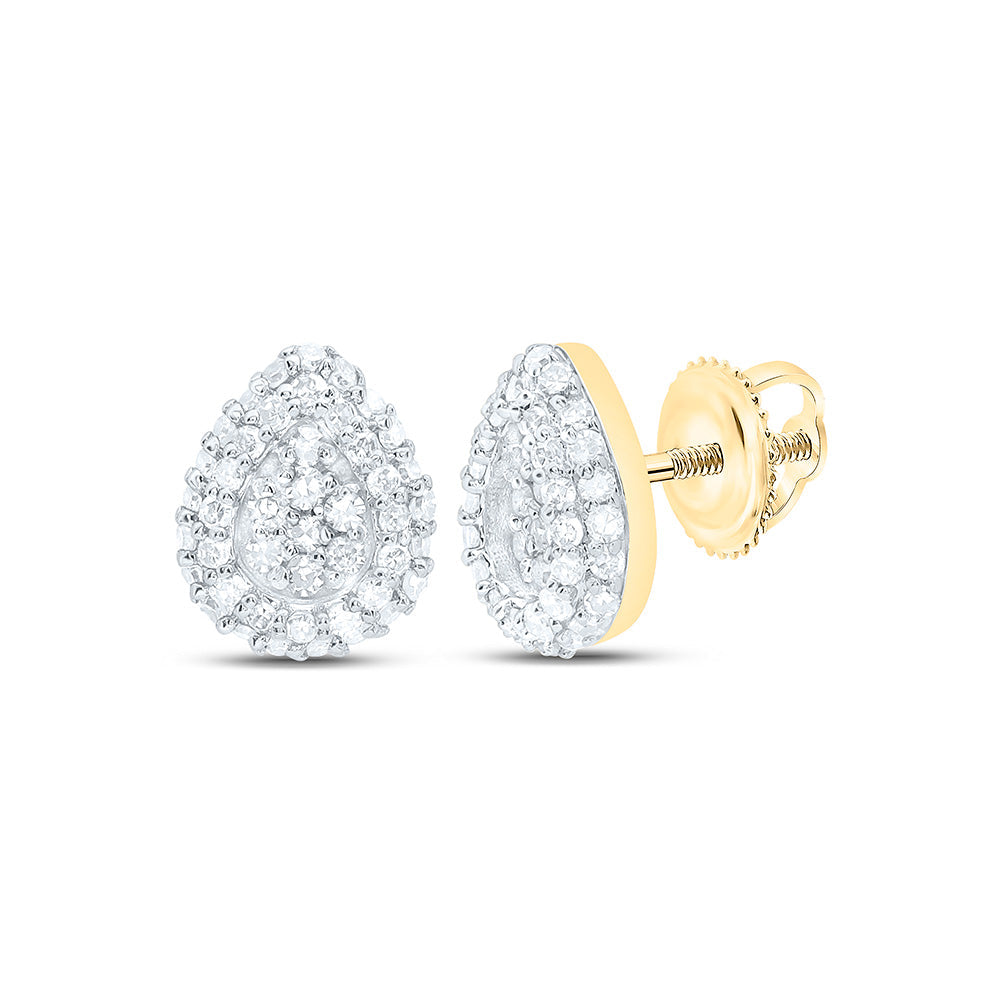 1/4CTW-NAT DIA NK FASHION PEAR EARRING Daisy Joyeria