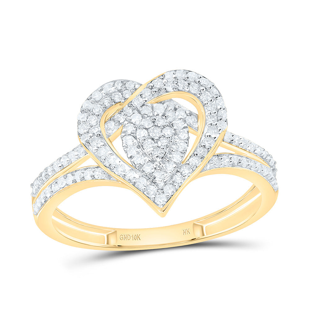 3/8CTW-NAT DIA NK FASHION HEART RING Daisy Joyeria