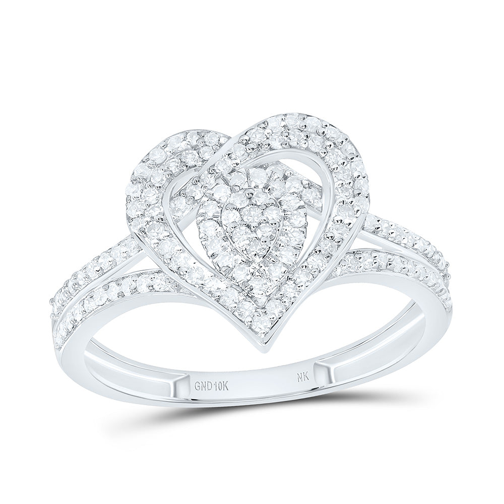 3/8CTW-NAT DIA NK FASHION HEART RING Daisy Joyeria