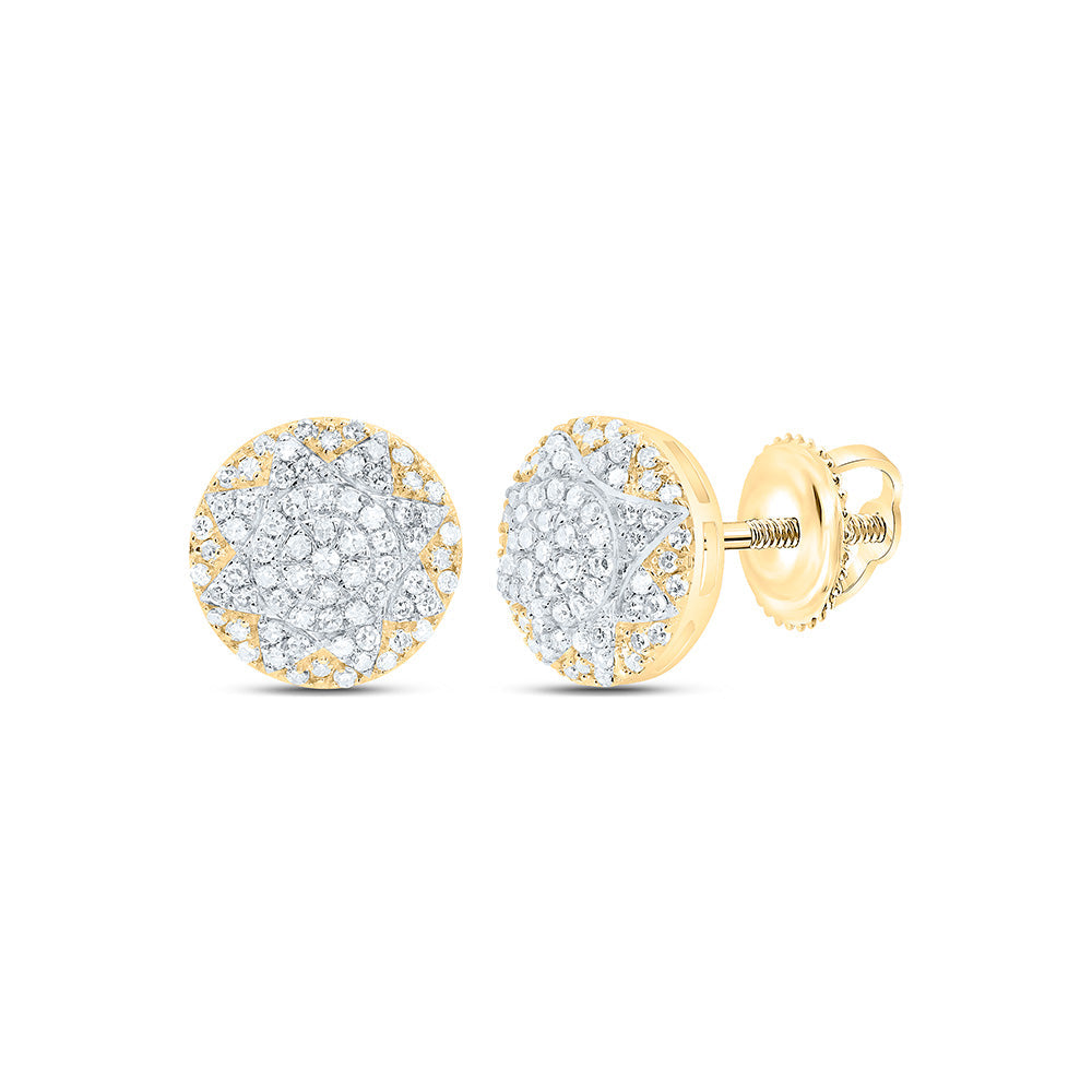 3/8CTW-NAT DIA NK FASHION ROUND EARRING Daisy Joyeria