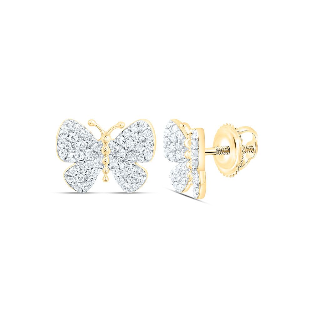 1/3CTW-NAT DIA NK FASHION BUTTERFLY EARRING Daisy Joyeria