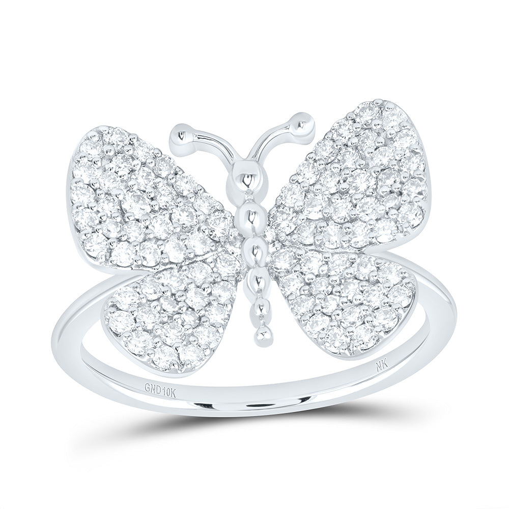 5/8CTW-NAT DIA NK FASHION BUTTERFLY RING Daisy Joyeria