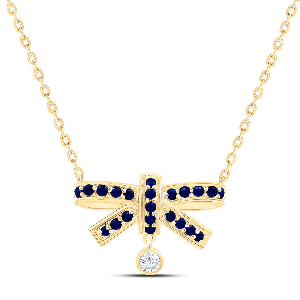 1/20CTW-NAT DIA ANA M 1/3CT-RD-BS NAT GEM BOW NECKLACE (18 INCH) Daisy Joyeria