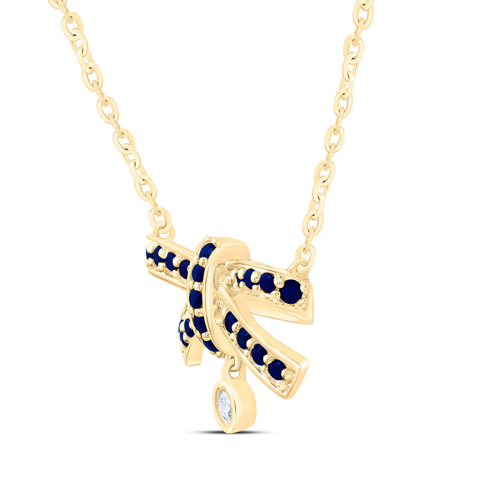 1/20CTW-NAT DIA ANA M 1/3CT-RD-BS NAT GEM BOW NECKLACE (18 INCH) Daisy Joyeria