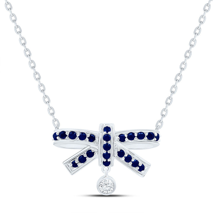 1/20CTW-NAT DIA ANA M 1/3CT-RD-BS NAT GEM BOW NECKLACE (18 INCH) Daisy Joyeria