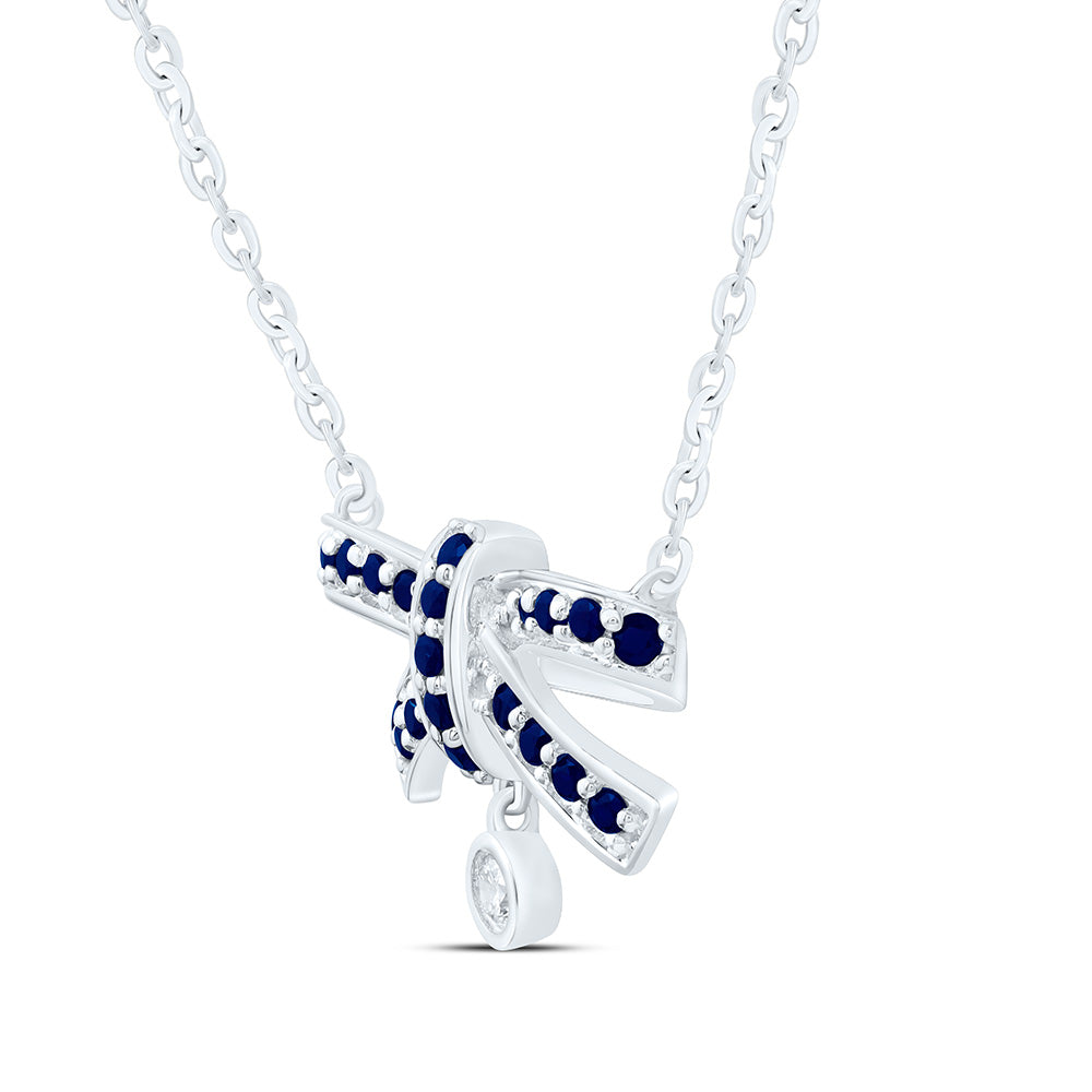 1/20CTW-NAT DIA ANA M 1/3CT-RD-BS NAT GEM BOW NECKLACE (18 INCH) Daisy Joyeria