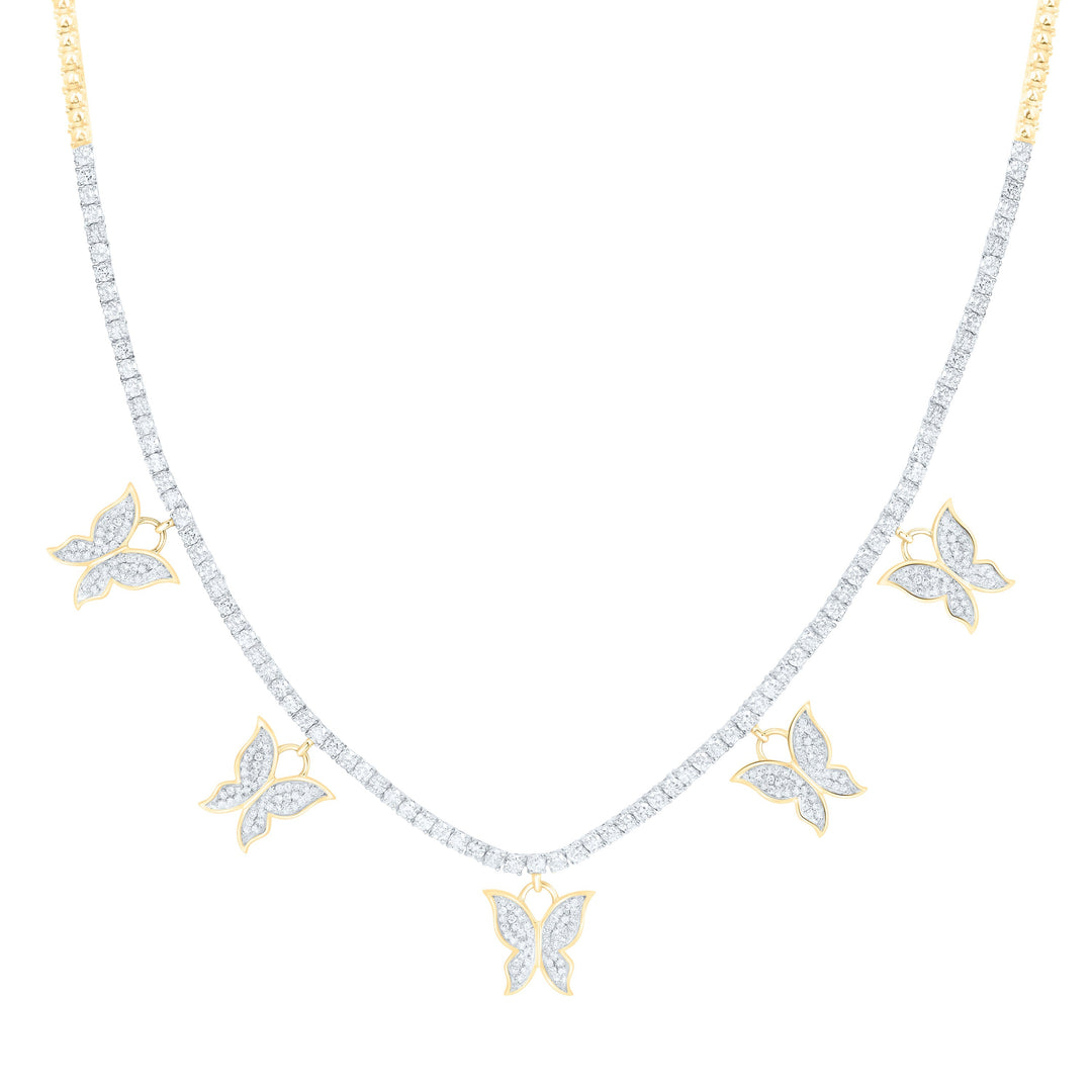4 1/3CTW-NAT DIA NK FASHION BUTTERFLY NECKLACE (17 INCH) Daisy Joyeria