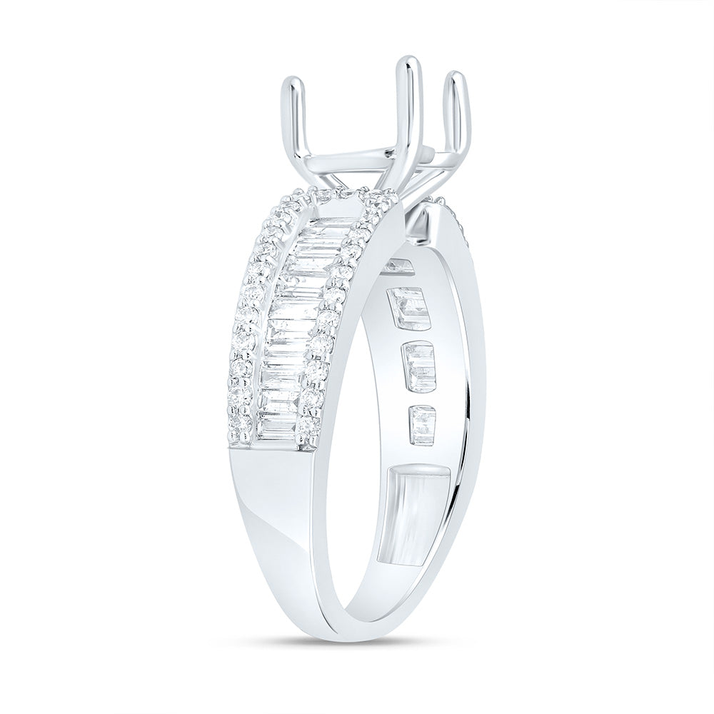7/8CTW-NAT DIA ANA M 1 1/2CT-CHT SEMI-MOUNT HEART BAGUETTE RING Daisy Joyeria