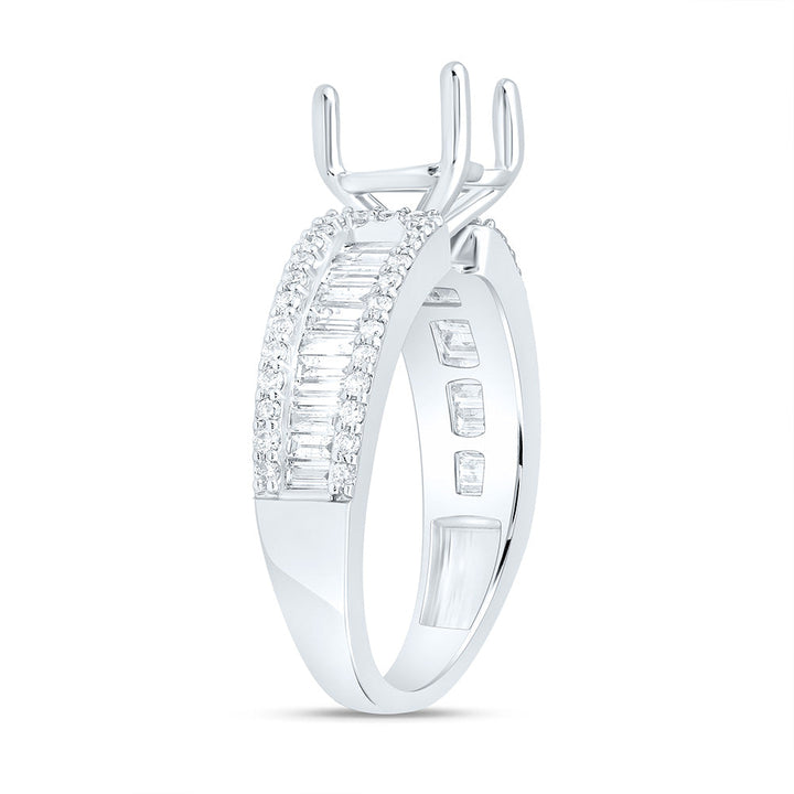 7/8CTW-NAT DIA ANA M 1 1/2CT-CHT SEMI-MOUNT HEART BAGUETTE RING Daisy Joyeria