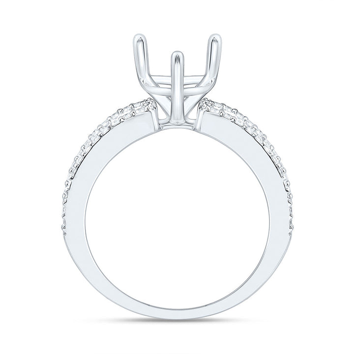7/8CTW-NAT DIA ANA M 1 1/2CT-CHT SEMI-MOUNT HEART BAGUETTE RING Daisy Joyeria