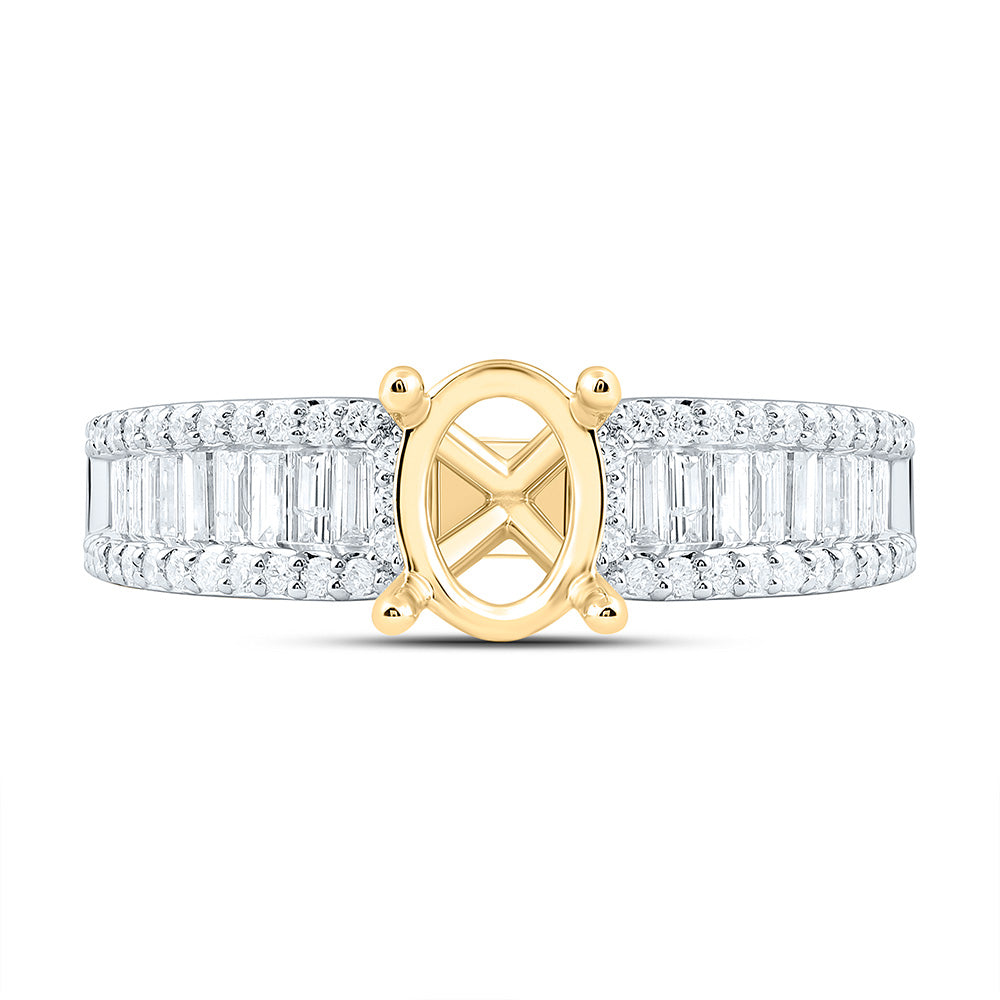 7/8CTW-NAT DIA ANA M 1 1/2CT-COV SEMI-MOUNT OVAL BAGUETTE RING Daisy Joyeria