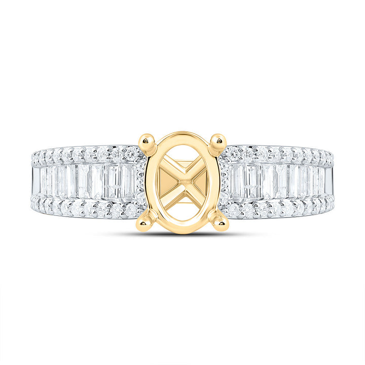 7/8CTW-NAT DIA ANA M 1 1/2CT-COV SEMI-MOUNT OVAL BAGUETTE RING Daisy Joyeria
