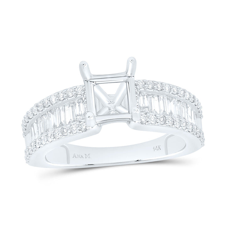 7/8CTW-NAT DIA ANA M 1 1/2CT-CPR SEMI-MOUNT PRINCESS BAGUETTE RING Daisy Joyeria