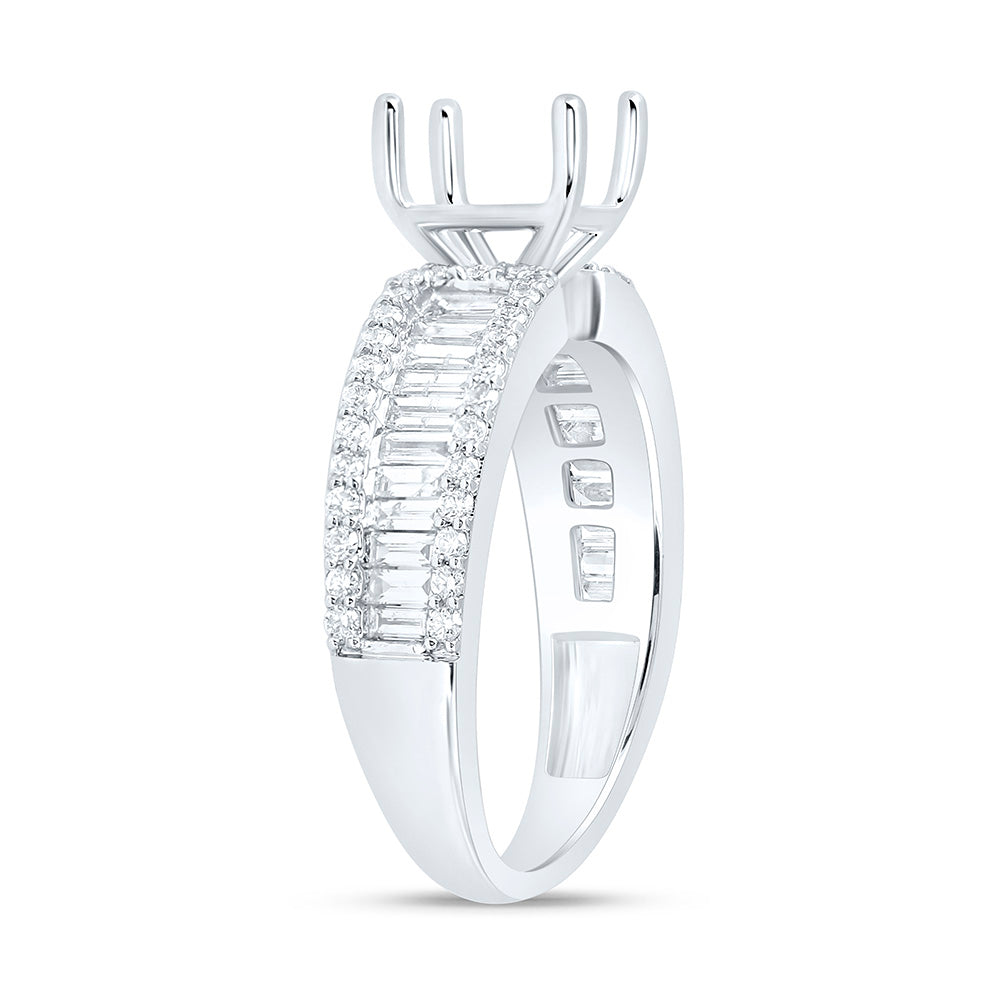7/8CTW-NAT DIA ANA M 1 1/2CT-CPR SEMI-MOUNT PRINCESS BAGUETTE RING Daisy Joyeria