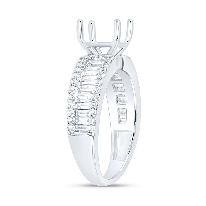 7/8CTW-NAT DIA ANA M 1 1/2CT-CPR SEMI-MOUNT PRINCESS BAGUETTE RING Daisy Joyeria