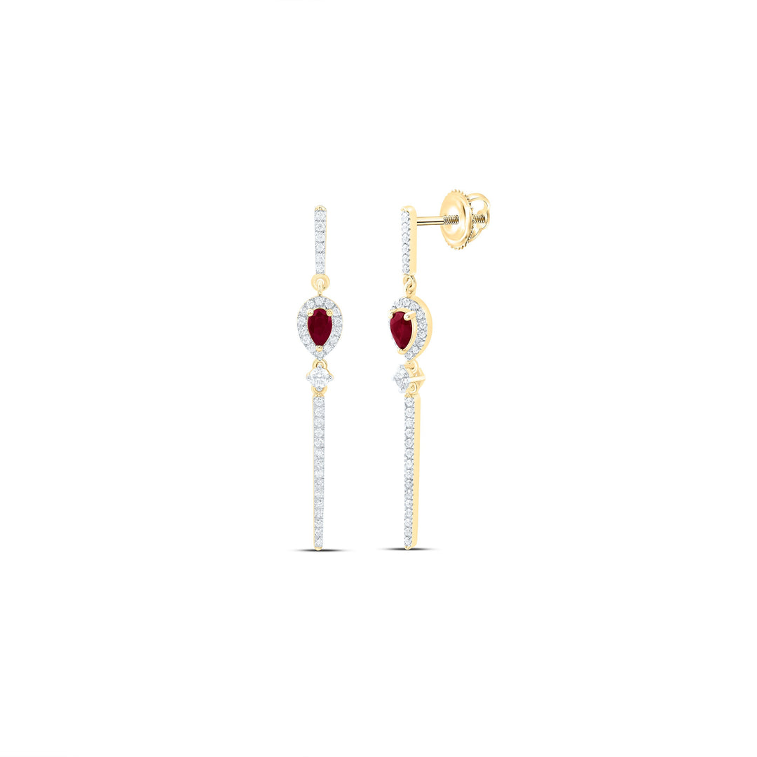 1/2CTW-NAT DIA ANA M 5X3MM-PS-RU NAT GEM DANGLING EARRING Daisy Joyeria