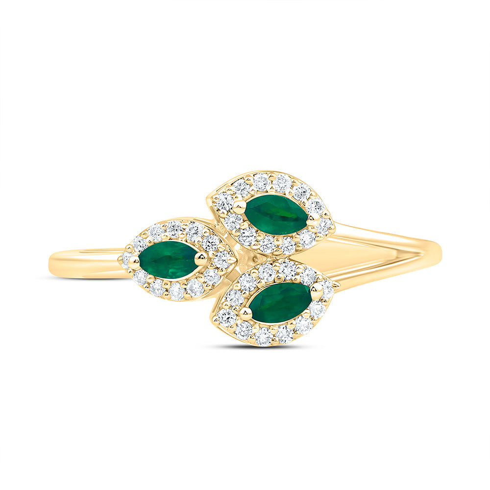 1/6CTW-NAT DIA ANA M 1/5CT-MQ-EM NAT GEM MARQUISE RING Daisy Joyeria