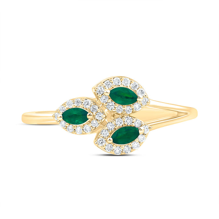 1/6CTW-NAT DIA ANA M 1/5CT-MQ-EM NAT GEM MARQUISE RING Daisy Joyeria