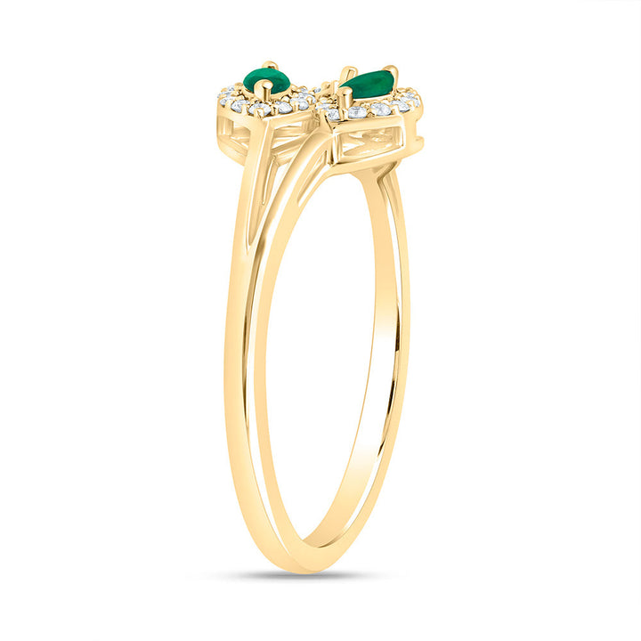 1/6CTW-NAT DIA ANA M 1/5CT-MQ-EM NAT GEM MARQUISE RING Daisy Joyeria