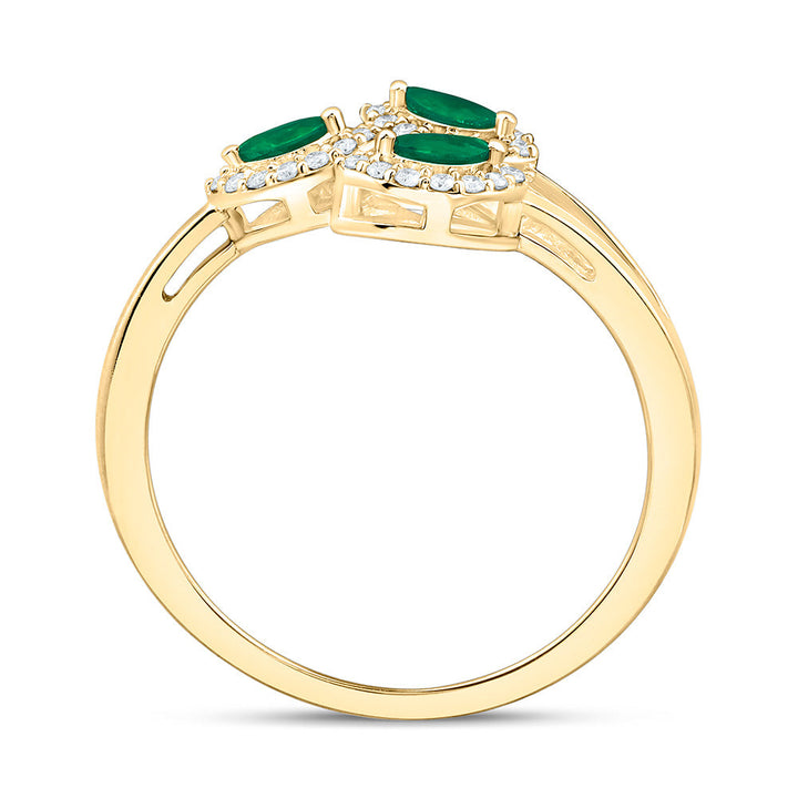 1/6CTW-NAT DIA ANA M 1/5CT-MQ-EM NAT GEM MARQUISE RING Daisy Joyeria