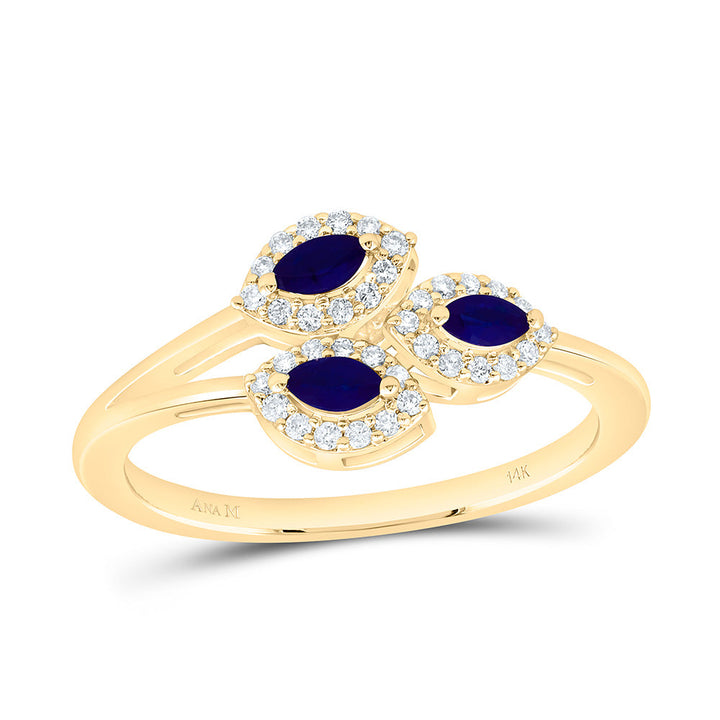 1/6CTW-NAT DIA ANA M 1/5CT-MQ-BS NAT GEM MARQUISE RING Daisy Joyeria
