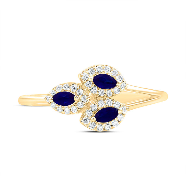 1/6CTW-NAT DIA ANA M 1/5CT-MQ-BS NAT GEM MARQUISE RING Daisy Joyeria