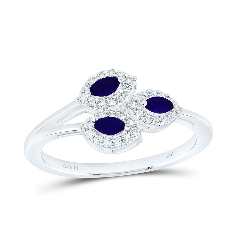 1/6CTW-NAT DIA ANA M 1/5CT-MQ-BS NAT GEM MARQUISE RING Daisy Joyeria