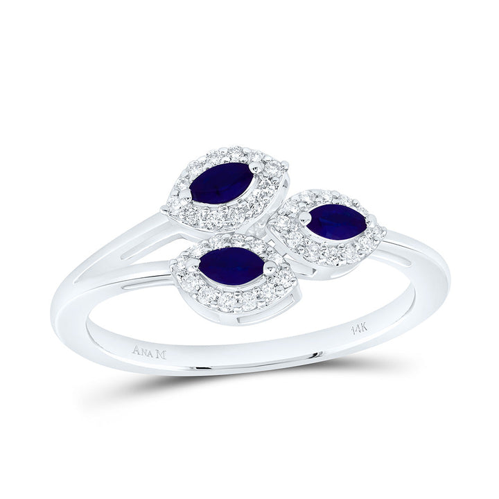 1/6CTW-NAT DIA ANA M 1/5CT-MQ-BS NAT GEM MARQUISE RING Daisy Joyeria