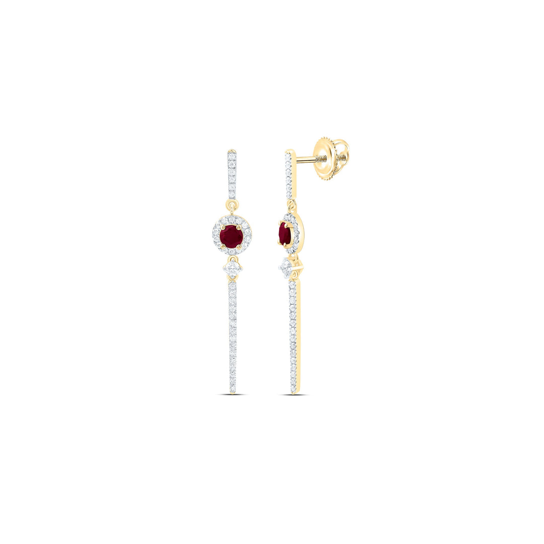 1/2CTW-NAT DIA ANA M 4MM RD-RU NAT GEM ROUND DANGLING EARRING Daisy Joyeria