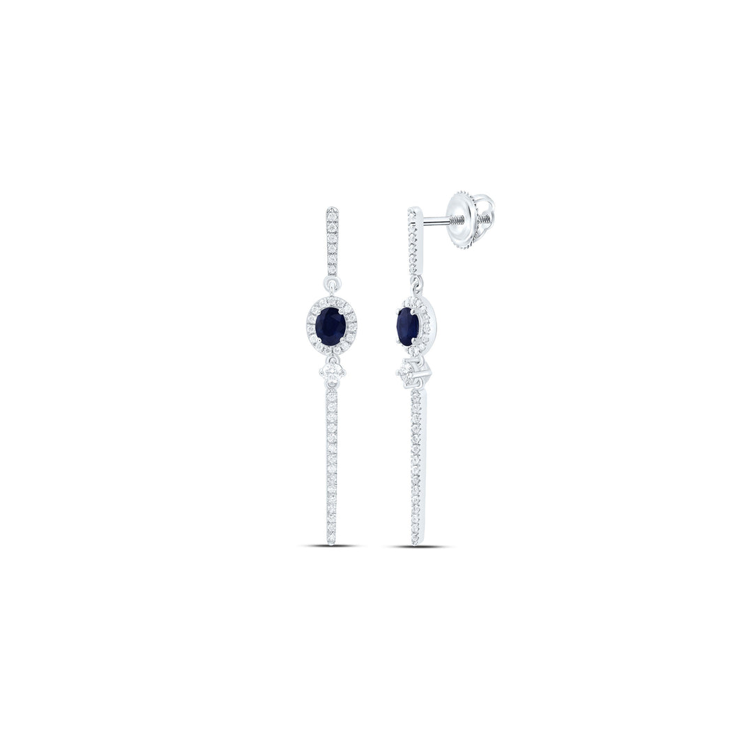 1/2CTW-NAT DIA ANA M 5X4MM-OV-BS NAT GEM OVAL DANGLING EARRING Daisy Joyeria