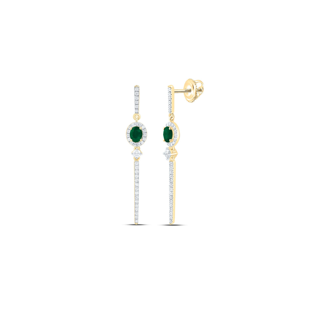 1/2CTW-NAT DIA ANA M 5X4MM-OV-EM NAT GEM OVAL DANGLING EARRING Daisy Joyeria