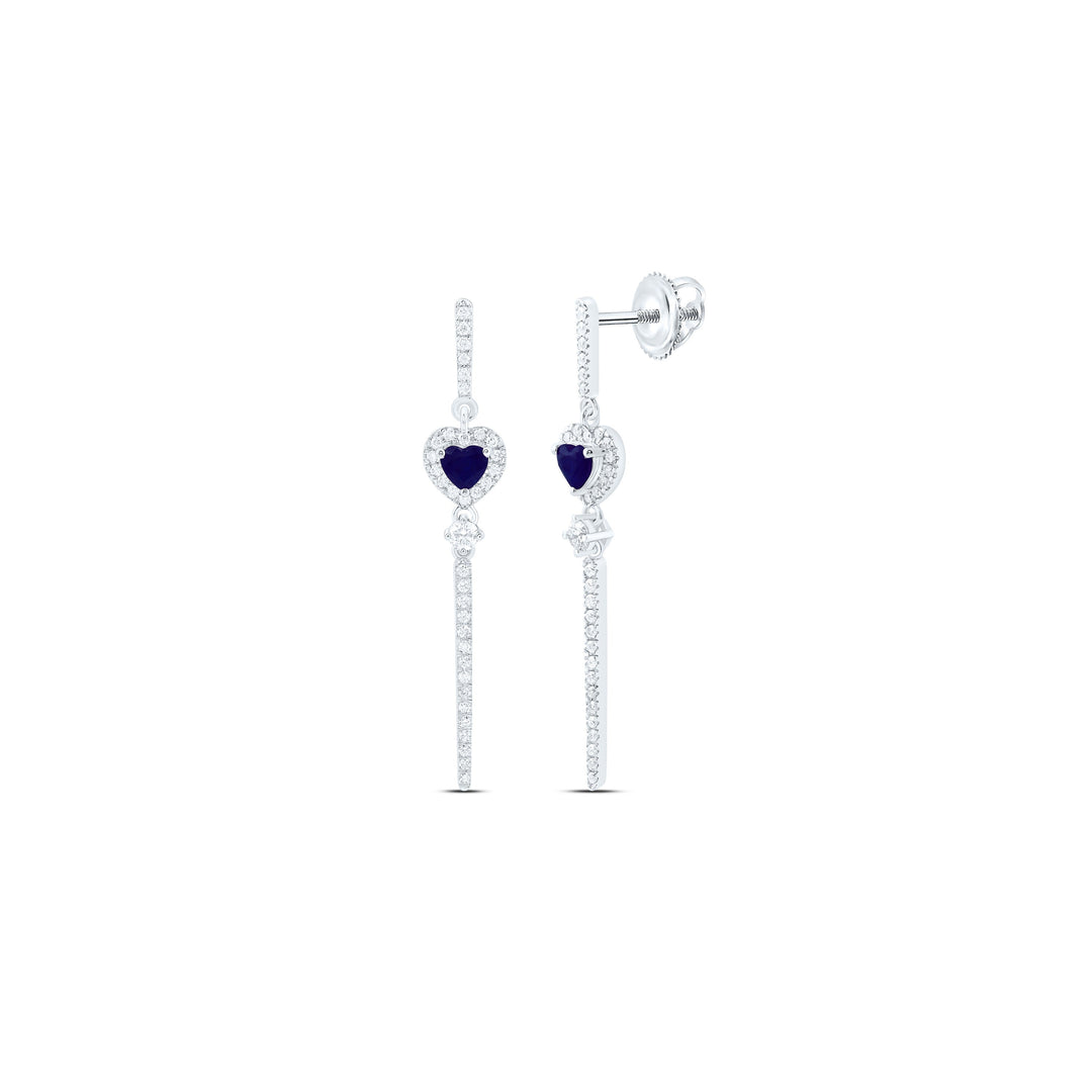 1/2CTW-NAT DIA ANA M 4MM-HT-BS NAT GEM HEART DANGLING EARRING Daisy Joyeria