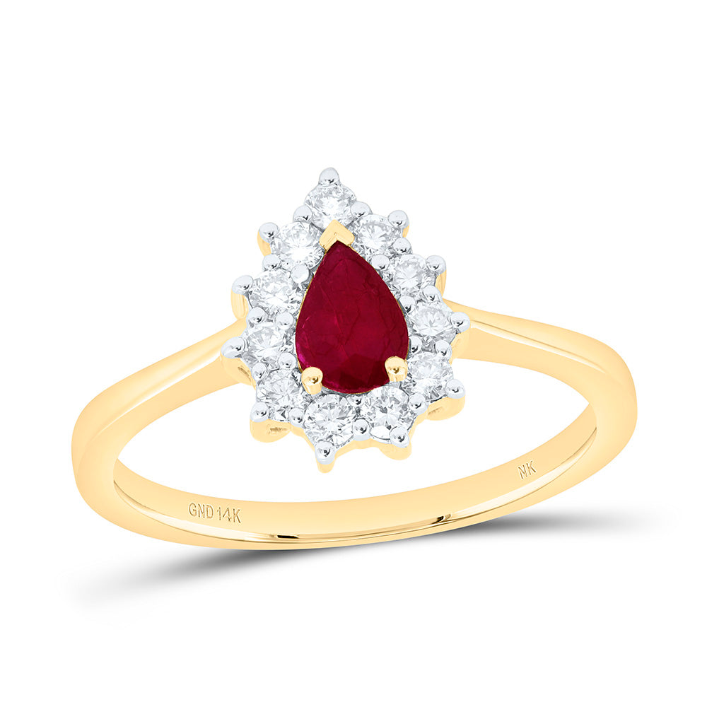 1/4CTW-NAT DIA NK 6X4MM PS-RU NAT GEM PEAR RING Daisy Joyeria