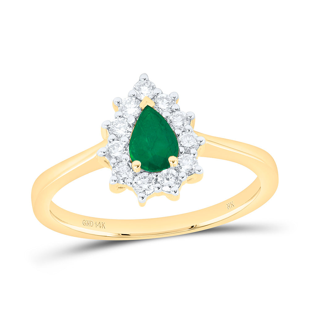 1/4CTW-NAT DIA NK 6X4MM PS-EM NAT GEM PEAR RING Daisy Joyeria