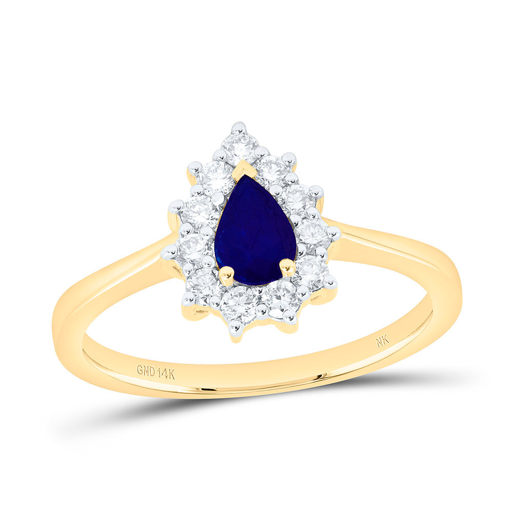 1/4CTW-NAT DIA NK 6X4MM PS-BS NAT GEM PEAR RING Daisy Joyeria