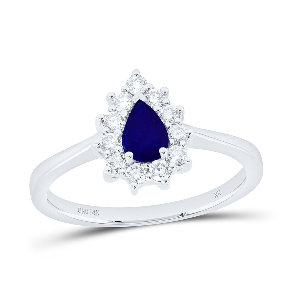 1/4CTW-NAT DIA NK 6X4MM PS-BS NAT GEM PEAR RING Daisy Joyeria