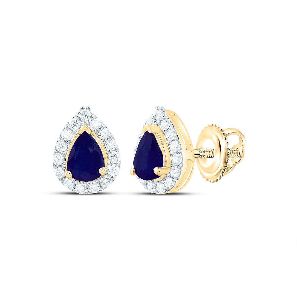 1/10CTW-NAT DIA CN 4X3MM PS-BS NAT GEM PEAR EARRING Daisy Joyeria
