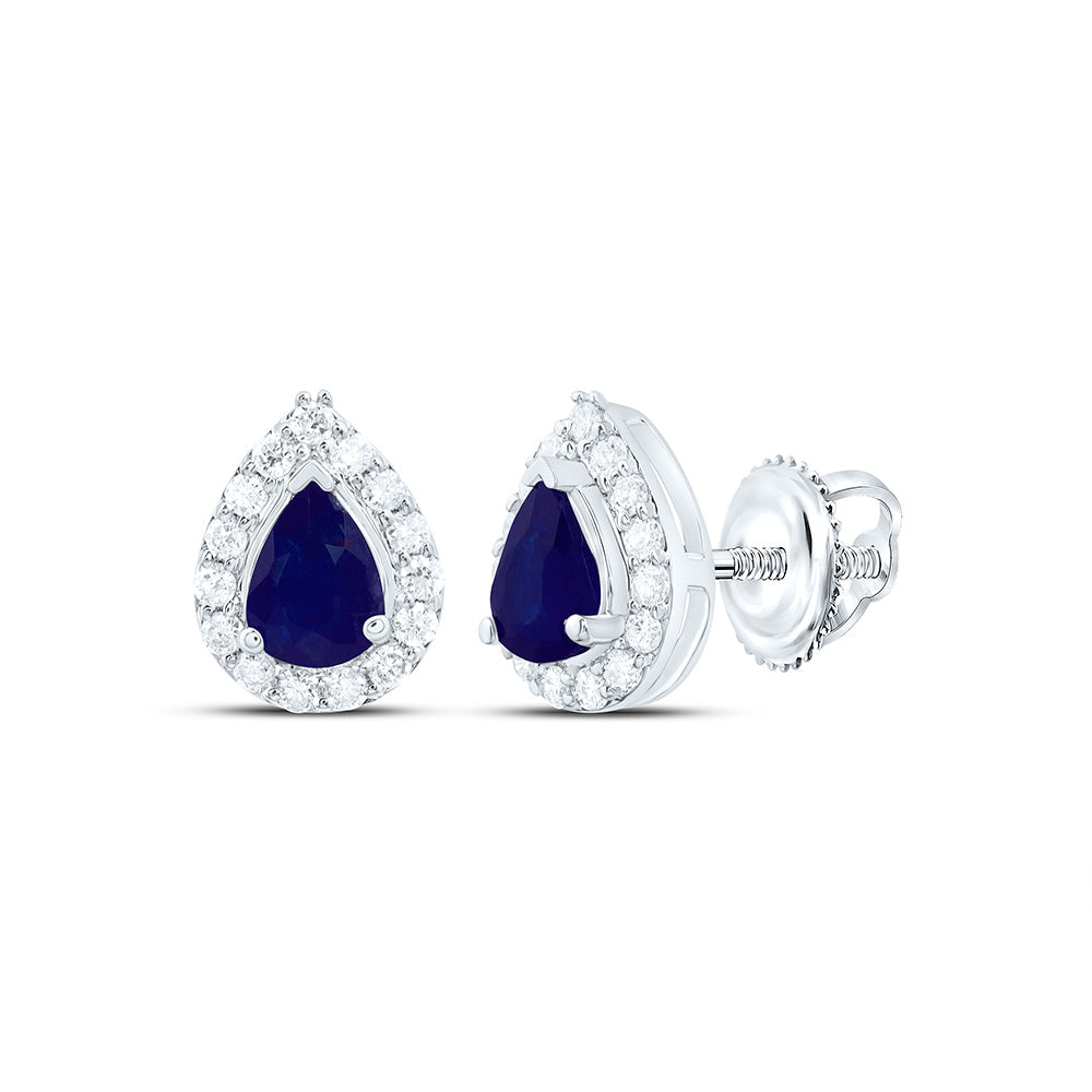 1/10CTW-NAT DIA CN 4X3MM PS-BS NAT GEM PEAR EARRING Daisy Joyeria