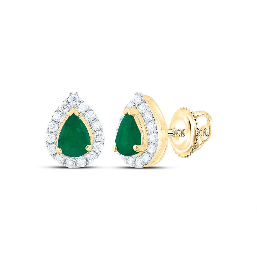 1/10CTW-NAT DIA CN 4X3MM PS-EM NAT GEM PEAR EARRING Daisy Joyeria