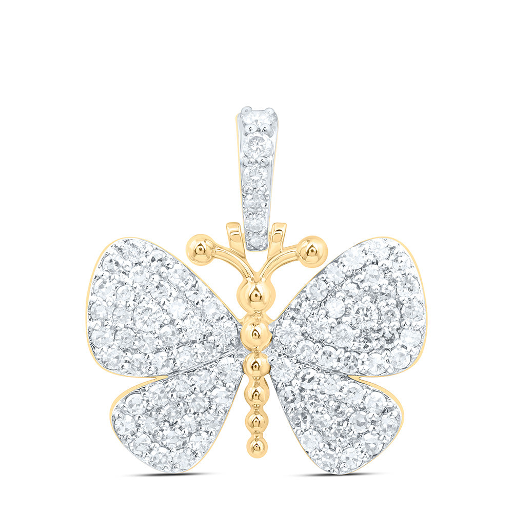 3/4CTW-NAT DIA NK FASHION BUTTERFLY PENDANT Daisy Joyeria