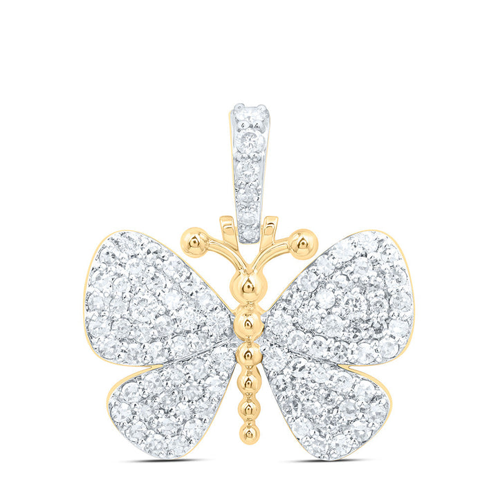 3/4CTW-NAT DIA NK FASHION BUTTERFLY PENDANT Daisy Joyeria