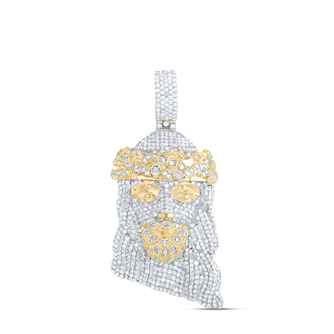 2 1/4CTW-NAT DIA NK JESUS FACE MENS CHARM Daisy Joyeria