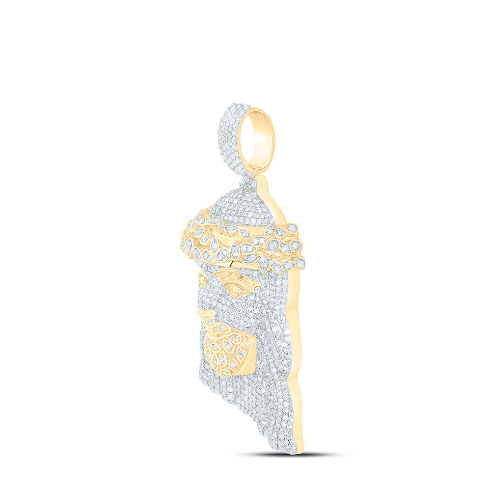 2 1/4CTW-NAT DIA NK JESUS FACE MENS CHARM Daisy Joyeria