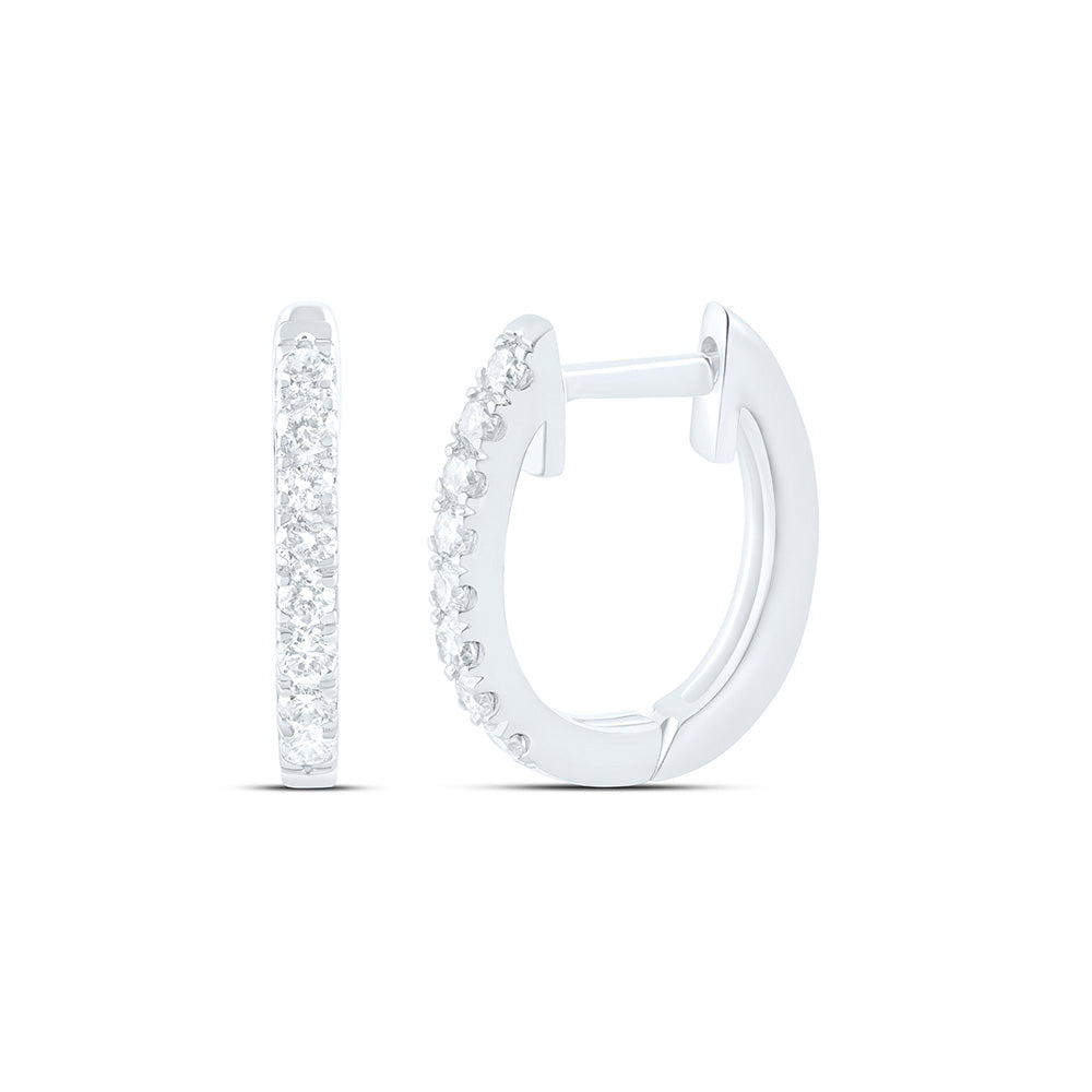 1/4CTW-NAT DIA CN FASHION HOOP EARRING Daisy Joyeria