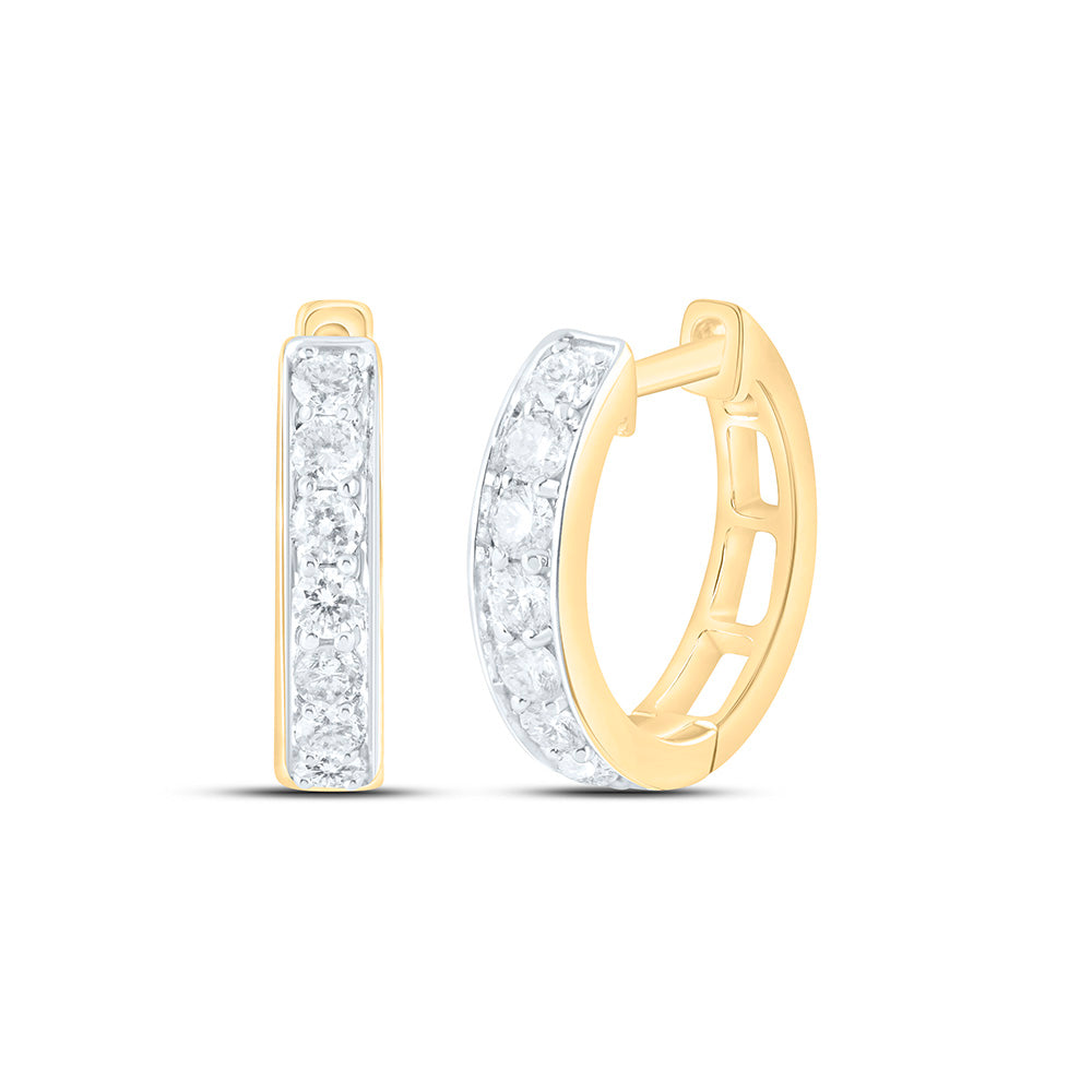 3/8CTW-NAT DIA CN FASHION HOOP EARRING Daisy Joyeria