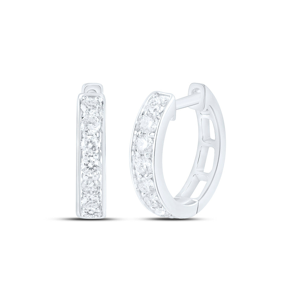 3/8CTW-NAT DIA CN FASHION HOOP EARRING Daisy Joyeria