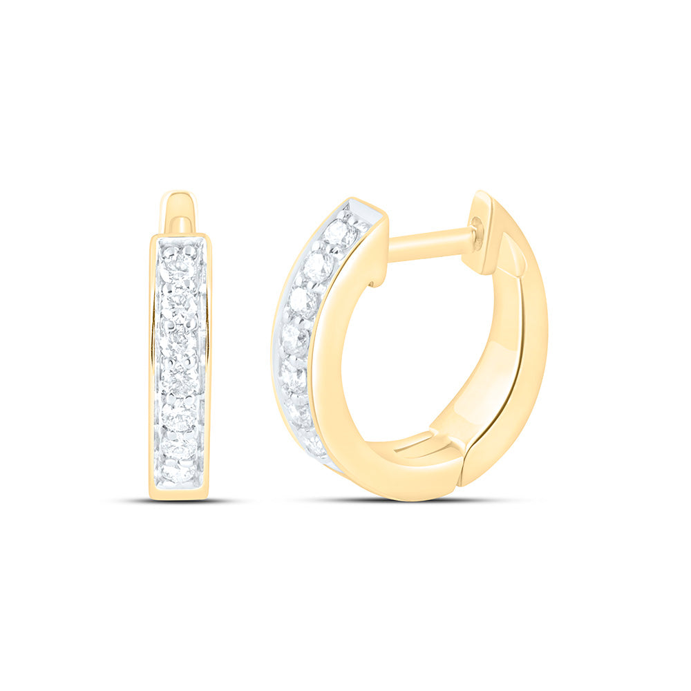 1/6CTW-NAT DIA CN FASHION HOOP EARRING Daisy Joyeria